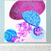 紫とシアンのモダン図形 キャンバスプリント (インサイチュ (ウッドフロア))