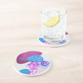 紫とシアンのモダン図形 コースター (側面)