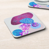 紫とシアンのモダン図形 コースター (左側)