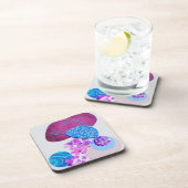 紫とシアンのモダン図形 コースター (右側)