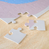 紫とシアンのモダン図形 ジグソーパズル (側面)