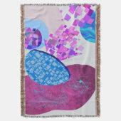 紫とシアンのモダン図形 スローブランケット (正面縦)