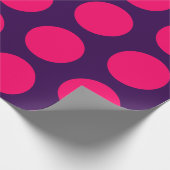 紫とショッキングピンクの水玉模様の誕生日 ラッピングペーパー (角)