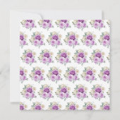 紫とシルバーのエレガントな花の誕生日 カード (裏面)