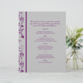 紫とシルバーのフローラス結婚クロールのメニュー (スタンド正面)