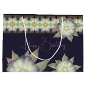 紫とスタイリッシュフローラアクセント ラージペーパーバッグ (裏面)