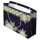 紫とスタイリッシュフローラアクセント ラージペーパーバッグ (裏面アングル)