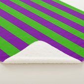 紫とストライプ緑のハロウィーンのホテル シェルパブランケット (3/4)