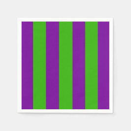 紫とストライプ緑のハロウィーンのホテル スタンダードカクテルナプキン