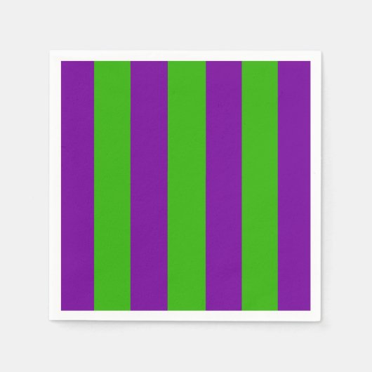紫とストライプ緑のハロウィーンのホテル スタンダードカクテルナプキン (正面)