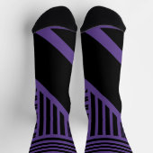 紫とストライプ黒の三角形 ソックス (上部)
