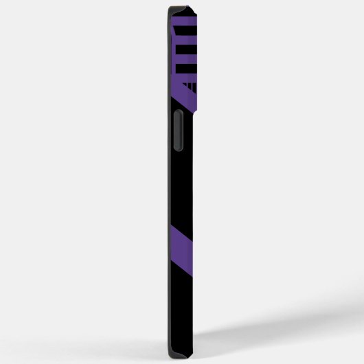 紫とストライプ黒の三角形 Case-Mate iPhoneケース (裏面 / 右)