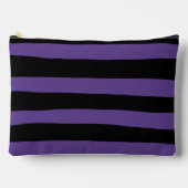 紫とストライプ黒の不均一な アクセサリーポーチ (正面)