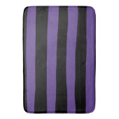 紫とストライプ黒の不均一な バスマット (正面縦)