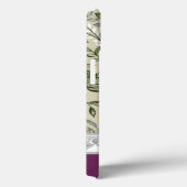 紫とセージ緑の葉のパターンヴィンテージ国 Case-Mate iPhoneケース (裏面 / 右)