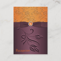 紫とタンジェリンのフローラエンクロージャカード