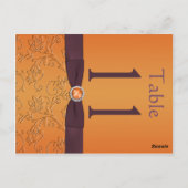 紫とタンジェリンテーブル番号はがき ポストカード (裏面)