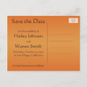 紫とタンジェリン日付カードを保存 案内ポストカード (裏面)