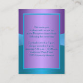 紫とターコイズのフローラ結婚のエンクロージャカード エンクロージャーカード (裏面)