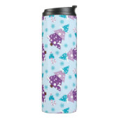 紫とターコイズの冬のクリスマスツリー タンブラー (回転左)