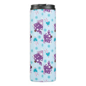 紫とターコイズの冬のクリスマスツリー タンブラー (裏面)