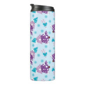 紫とターコイズの冬のクリスマスツリー タンブラー (回転右)