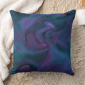 紫とターコイズの大理石抽象芸術 クッション (ブランケット)
