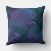 紫とターコイズの大理石抽象芸術 クッション (裏面)