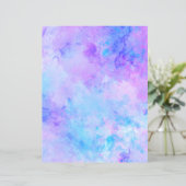 紫とターコイズの水の色のスクラップブック紙 (スタンド正面)