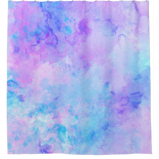 紫とターコイズの水着 シャワーカーテン (正面)