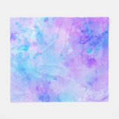 紫とターコイズの水着 フリースブランケット (正面(横))