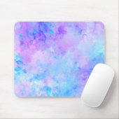 紫とターコイズの水色のスプラッシュ マウスパッド (マウス)