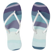 紫とターコイズの波ストライプ線 ビーチサンダル (ソール)