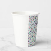 紫とターコイズの花柄 紙コップ (左)