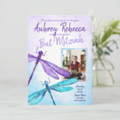 紫とターコイズトンフライバルミツワー 招待状 (スタンド正面)