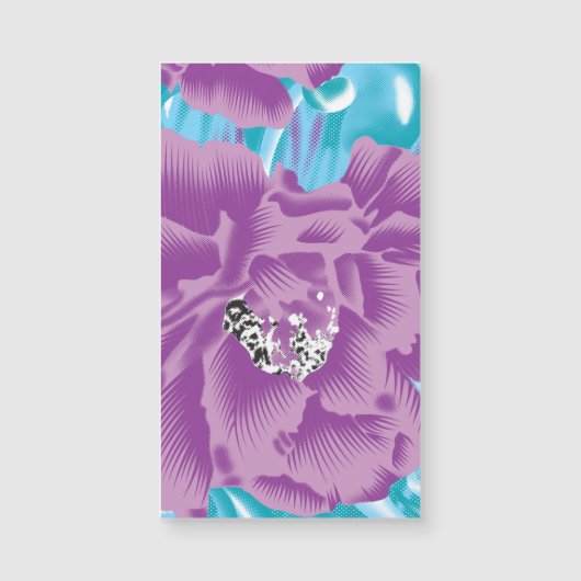 紫とターコイズブルーの鮮やかなテキスタイルデザイン (正面)