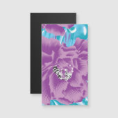 紫とターコイズブルーの鮮やかなテキスタイルデザイン (正面/裏面)