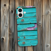 紫とターコイズブルー風化木材 Case-Mate iPhoneケース