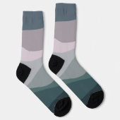 紫とターコイズレトロスタイル波の装飾 ソックス (右)