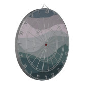 紫とターコイズレトロスタイル波の装飾 ダーツボード (正面左)