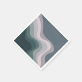 紫とターコイズレトロスタイル波 スタンダードカクテルナプキン (角)