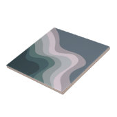 紫とターコイズレトロスタイル波 タイル (側面)