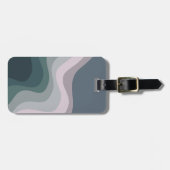 紫とターコイズレトロスタイル波 ラゲッジタグ (正面横)
