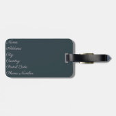 紫とターコイズレトロスタイル波 ラゲッジタグ (裏面横)