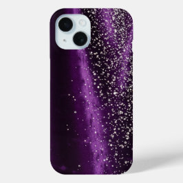 紫とダイヤモンド - 壮麗な iPhone 15ケース