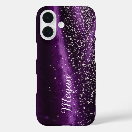紫とダイヤモンド - 華やかなバリアリーモダン Case-Mate iPhoneケース (裏面)