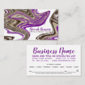 紫とチョコレートのストロークアポイントメントカード 予約カード (正面/裏面)