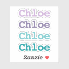 紫とティール（緑がかった色）のグラデーションの色の種類の子名 シール