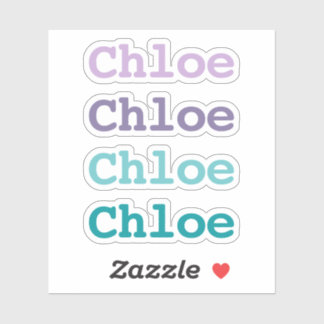 紫とティール（緑がかった色）のグラデーションの色の種類の子名 シール