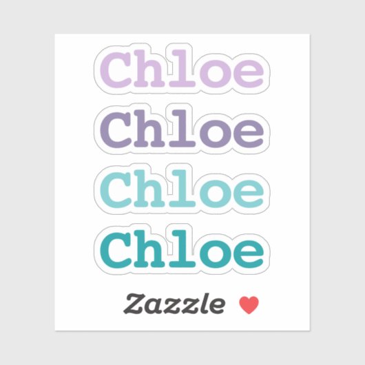 紫とティール(緑がかった色)のグラデーションの色の種類の子名 シール (シート)